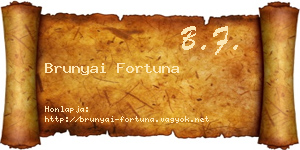 Brunyai Fortuna névjegykártya